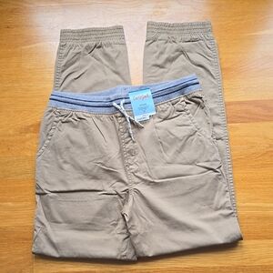 Cat & Jack Boys Tan Size 18 Jogger Pants with Gray Waistband